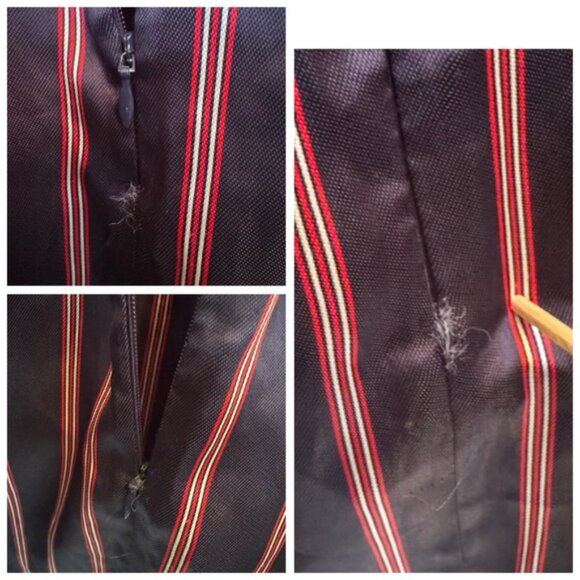 SANDRO Respect Striped Long Sleeve Preppy Satin Twill Belted Dress Lightweight - Picture 13 of 16